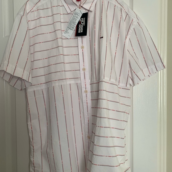 Tommy Hilfiger Denim white button down short sleeve men’s shirt - Picture 4 of 7